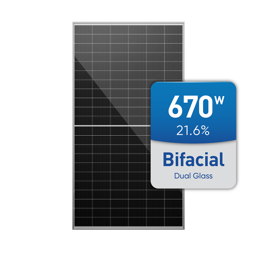 Bifacial Dual Glass Solar Module 670W