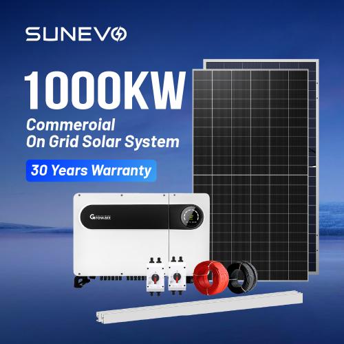 Sunevo Full Set on Grid Solar Panel System 1000kw 1mw Hybrid Solar Energy Storage Systems with Solar Panels