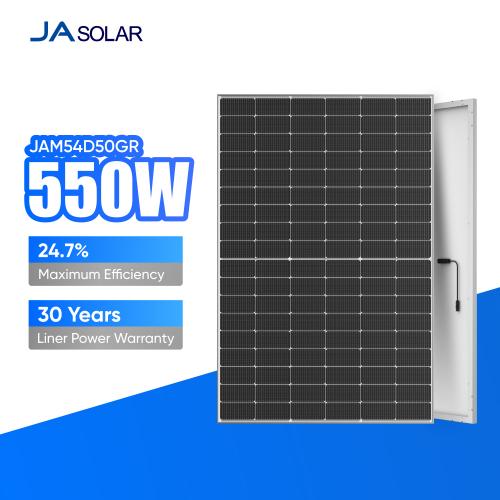 JA 550W JAM54D50/GR N-Type Double Glass Bifacial Solar Panels