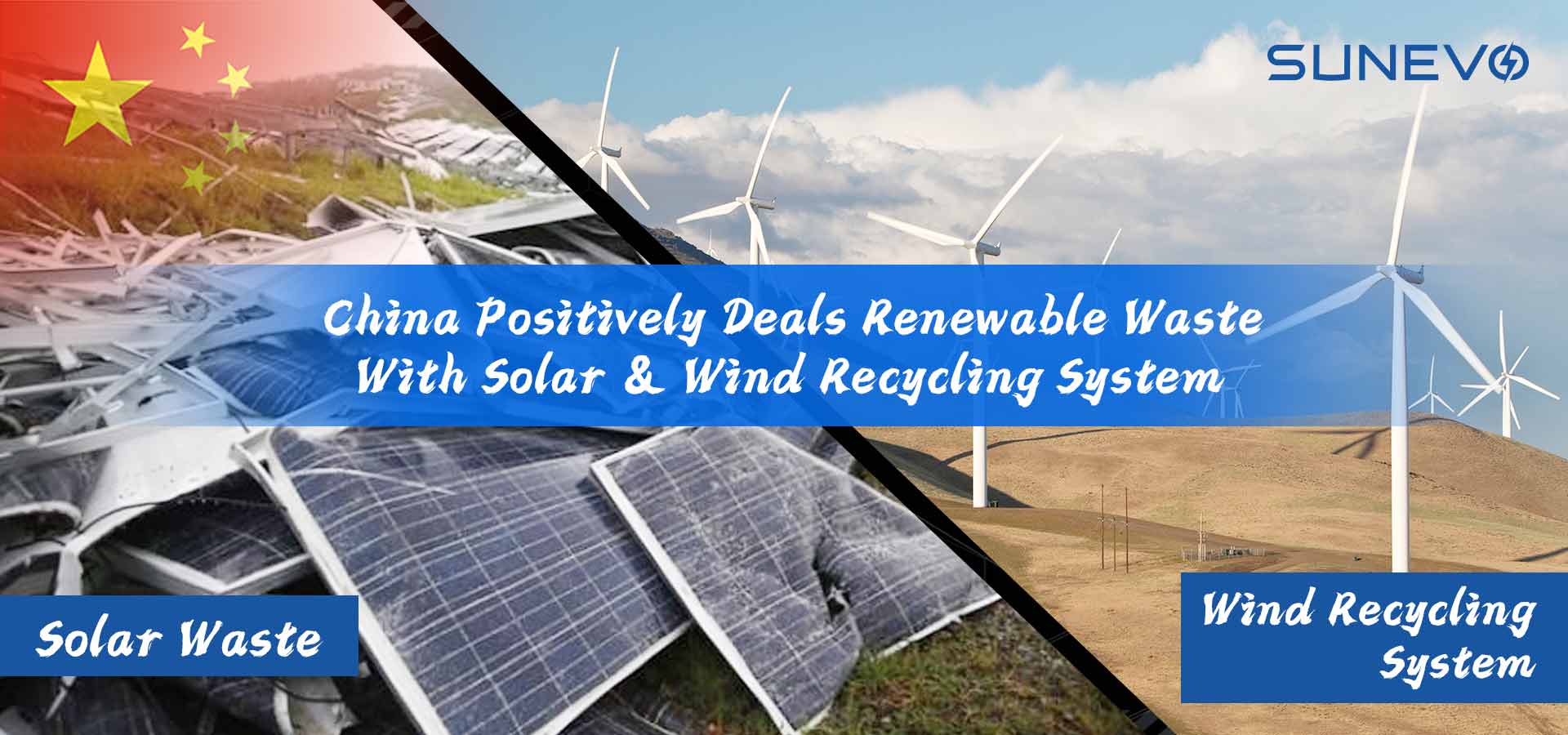 Chiny zajmują się odpadami odnawialnymi za pomocą systemów recyklingu wykorzystującego energię słoneczną i wiatrową